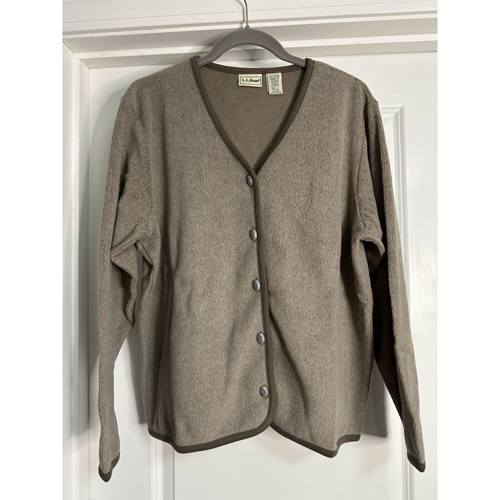 L.L. Bean Taupe Cardigan Sweater